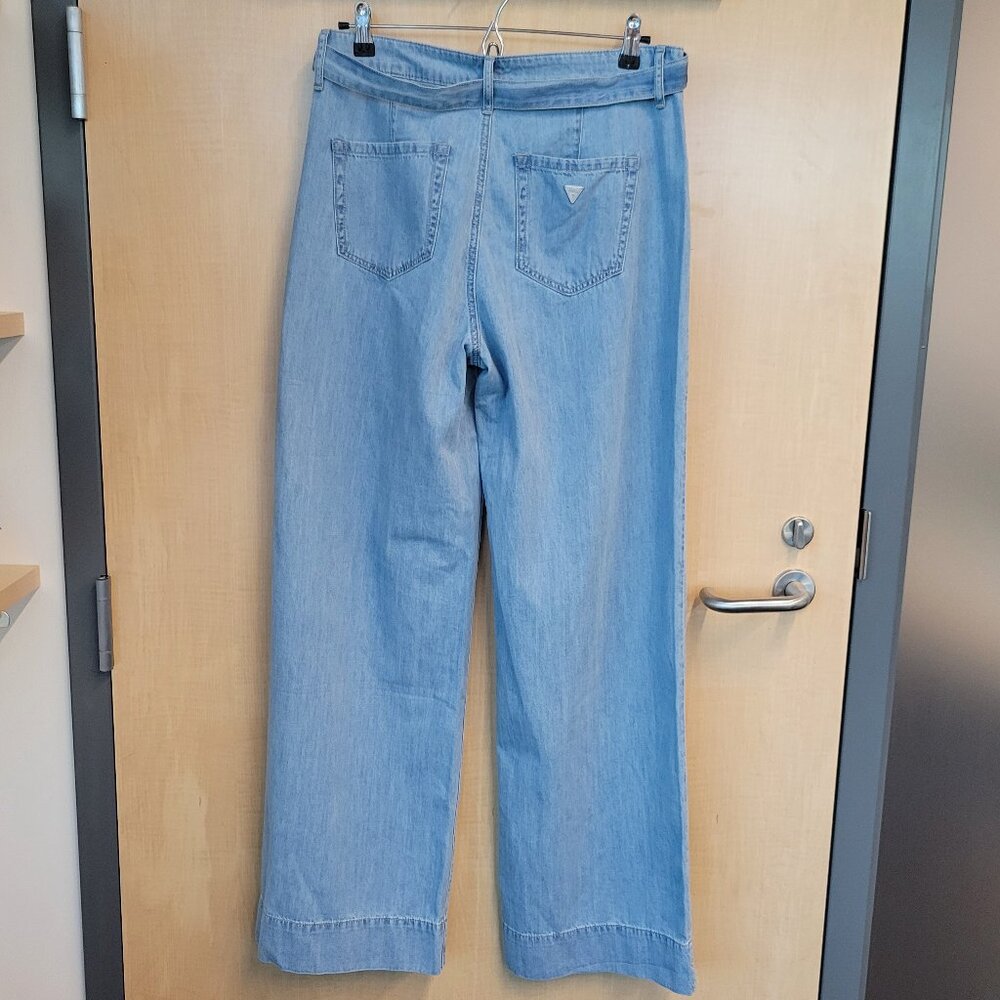 Guess Light Blue Wide-Leg Jeans with Tie Belt - Picture 2 of 8